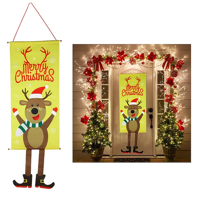 Christmas Door Hanging Flag Decor Discount For Nice