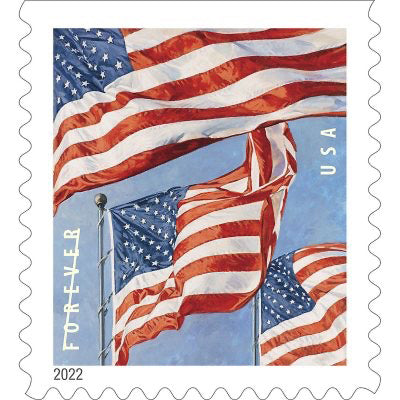 100-Pack: Forever Letter Flag Stamps With Paypal