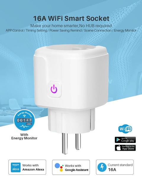 Smart Plug WiFi Socket Power Monitor Timing Function Tuya SmartLife APP Control Works With Alexa Google Assistant Cheap Footlocker Finishline