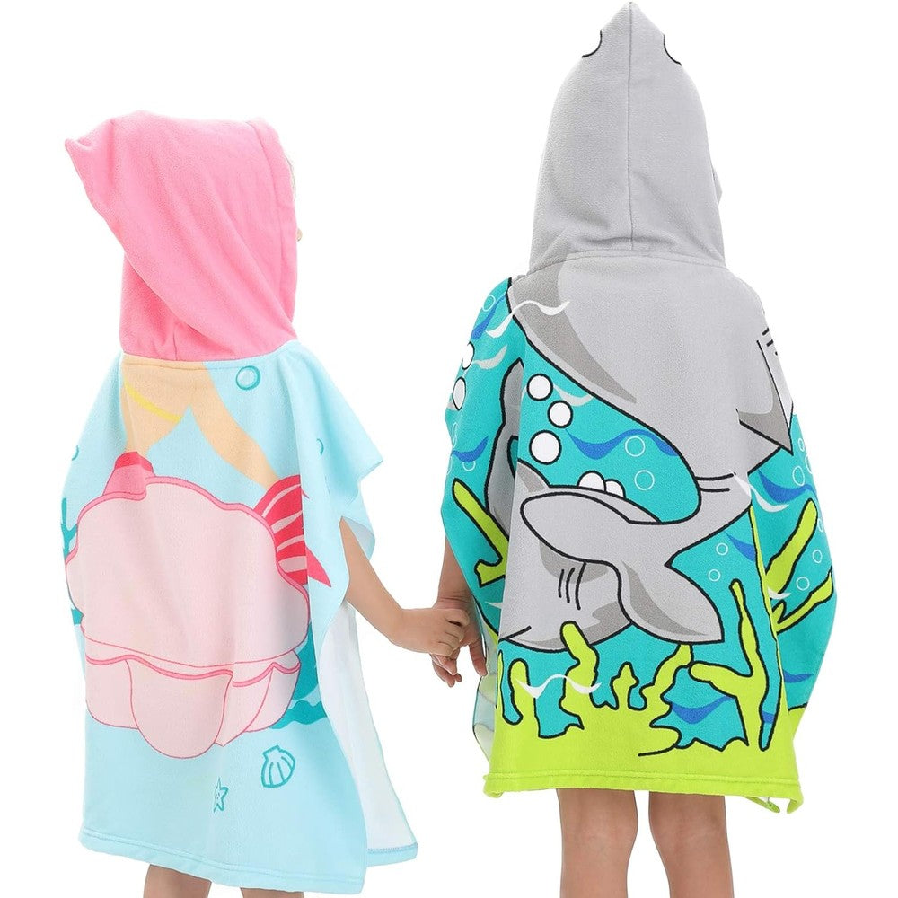 Kids Hooded Soft Microfiber Poncho Towel Big Discount For Sale