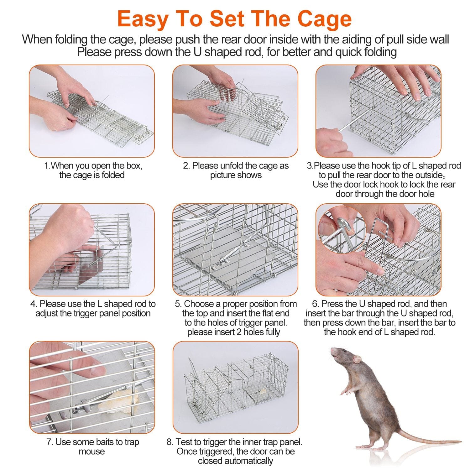 Foldable Rat Trap Cage Humane Live Rodent Trap Cage Original Online