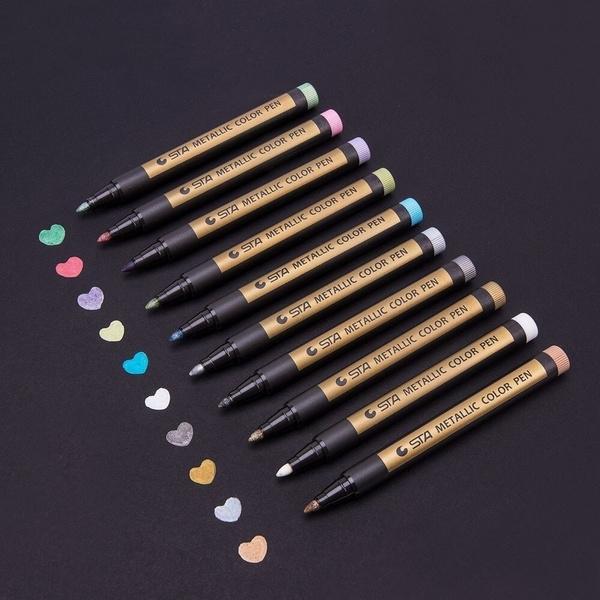 10-Piece: Metallic Paint Marker Pen Permanent Discount Wholesale