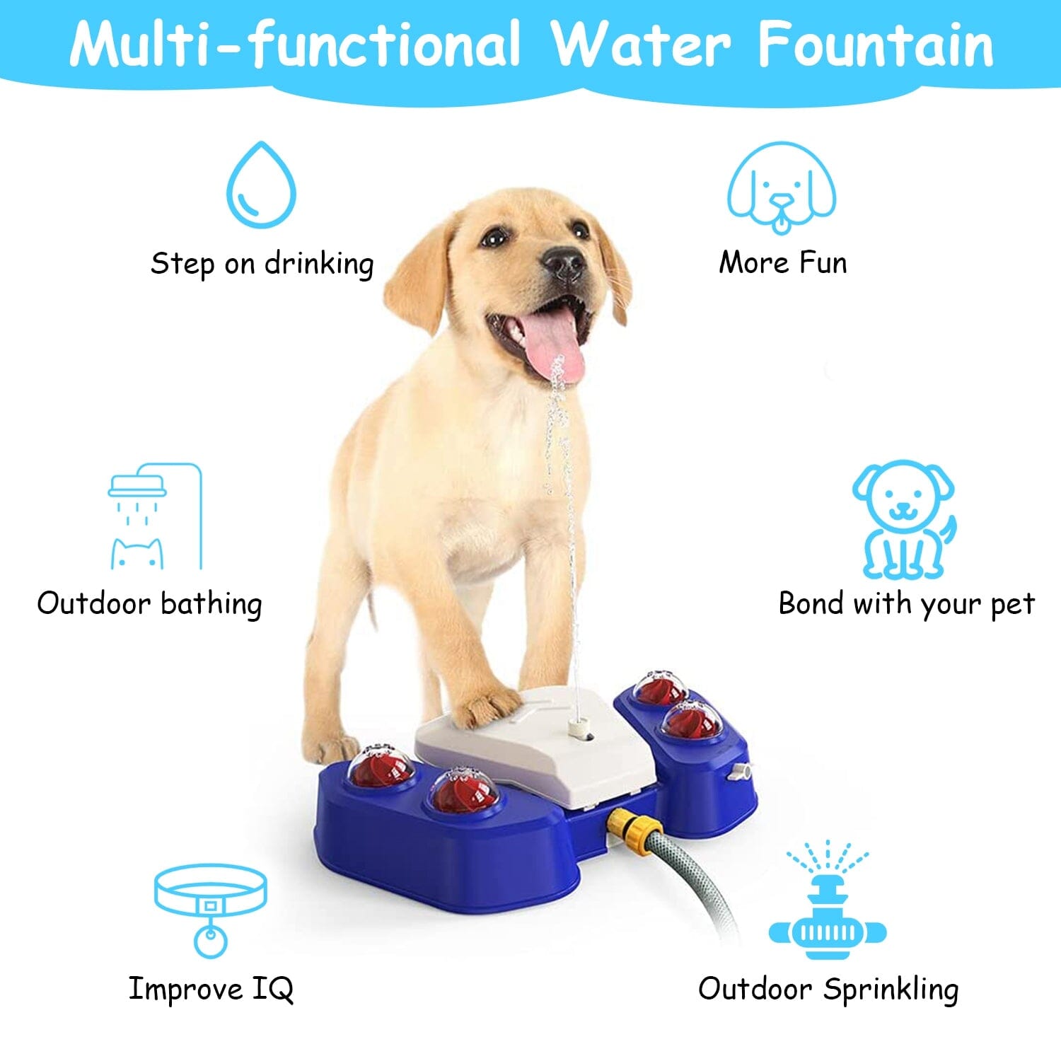 Multifunctional Automatic Pet Water Dispenser Outdoor Step-on Activated Sprinkler Sale Reliable