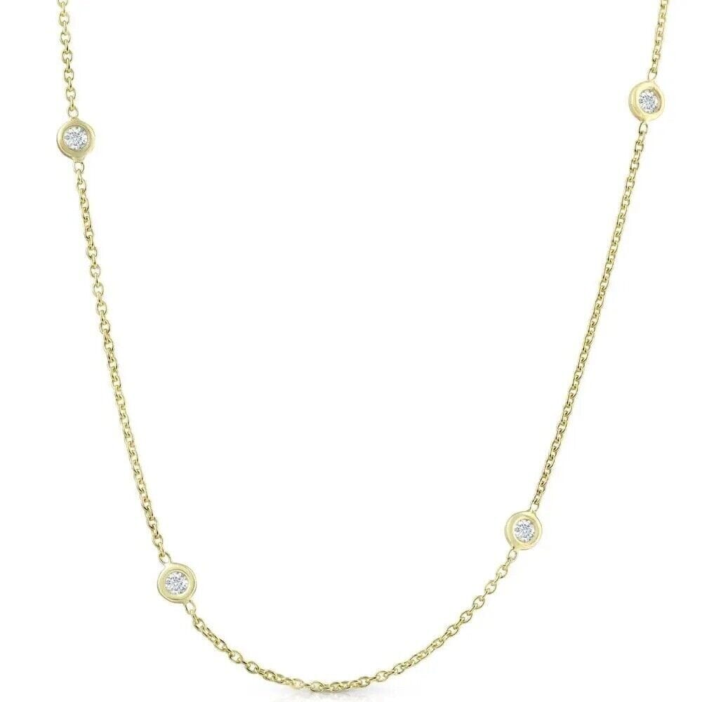 1ct Diamonds By The Yard 18 14K Yellow Gold Womens Necklace Manchester Great Sale Cheap Online