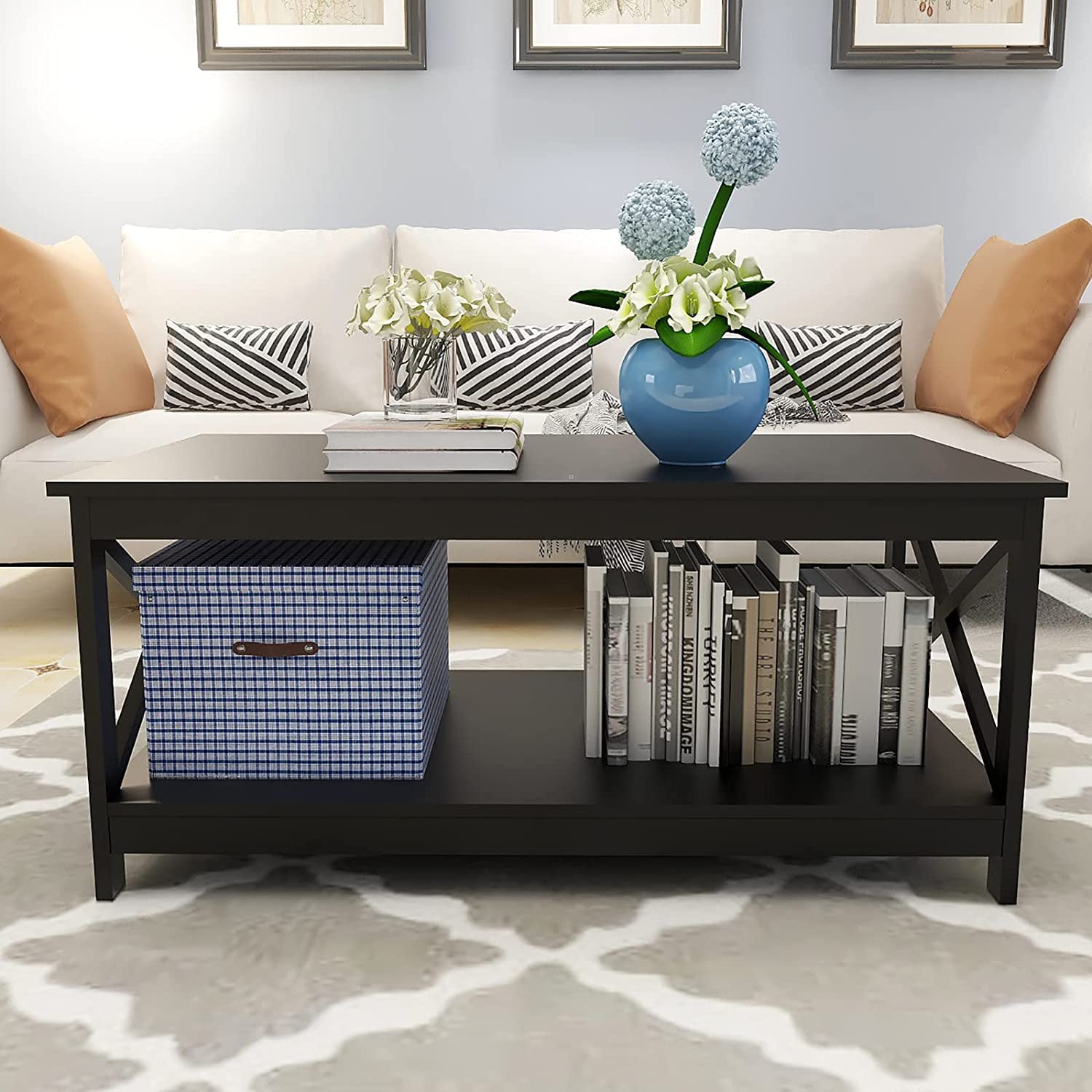 Lecut 39.56” L Concise Style Coffee Table Oxford Console Table Stockist Online