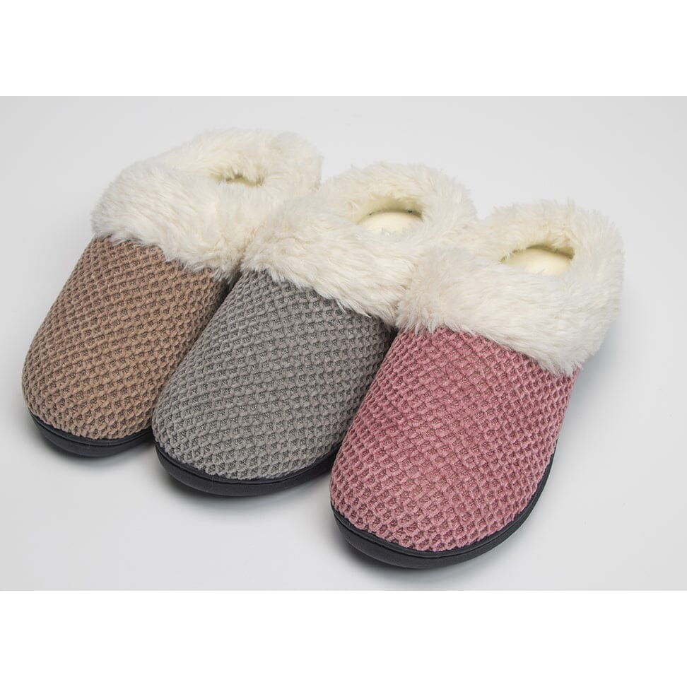 Roxoni Women's Fleece Trim Knit Sweater Furr Clog Slipper Clearance Get To Buy