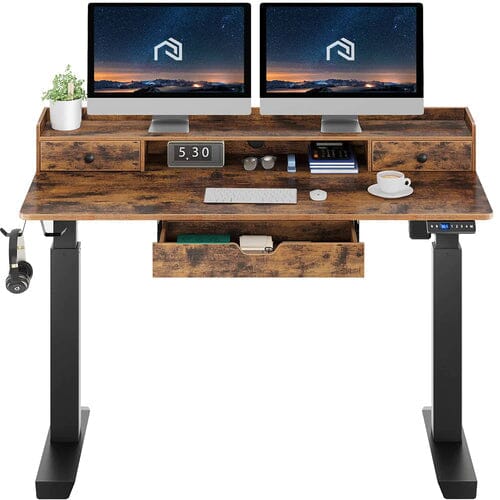 Rolanstar Sing Motor Free Standing Electric Height Adjustable Desk with Drawers and Headphone Hooks Cheap Sale Online