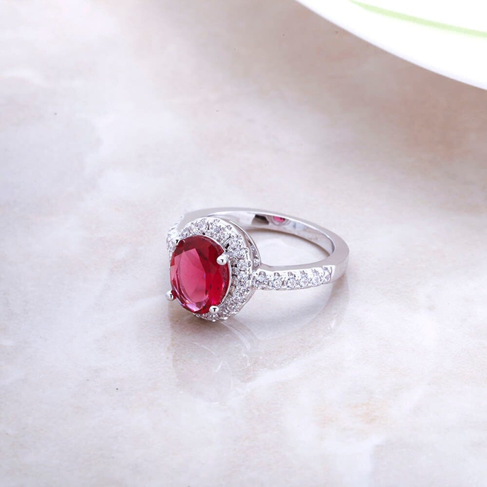 Genuine Ruby Crystal Ladies Ring Buy Cheap Shop