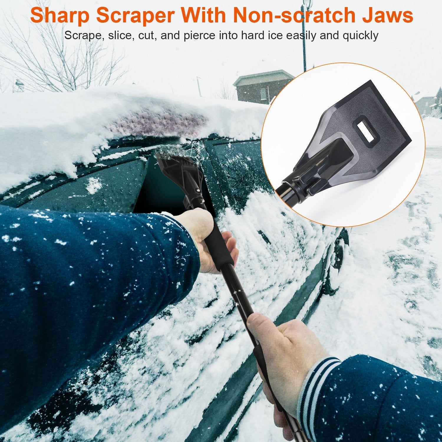 3-in-1 Snow Shovel Kit Brush Ice Scraper Free Shipping Online