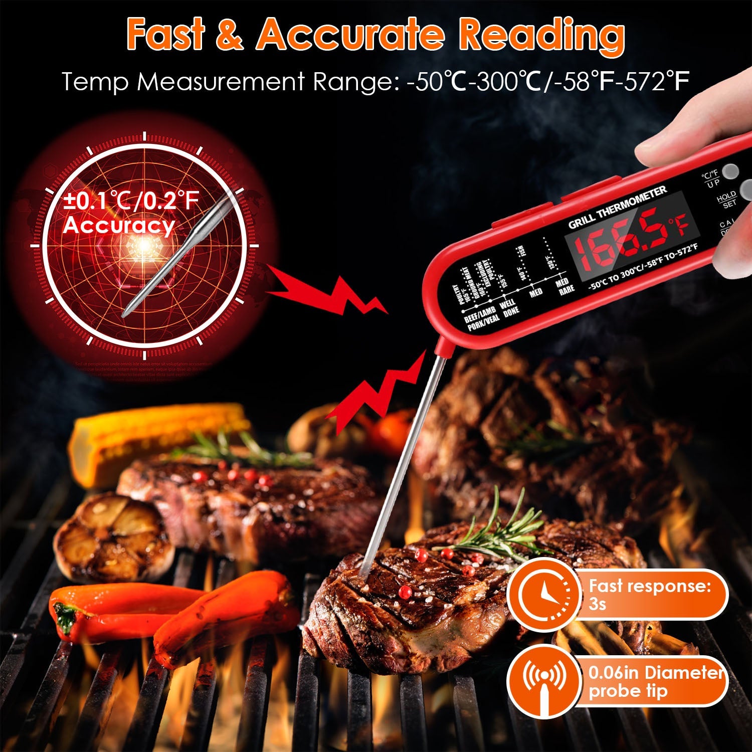 Digital Thermometer BBQ Meat Food Cooking Temperature Tester 100% Authentic Cheap Online