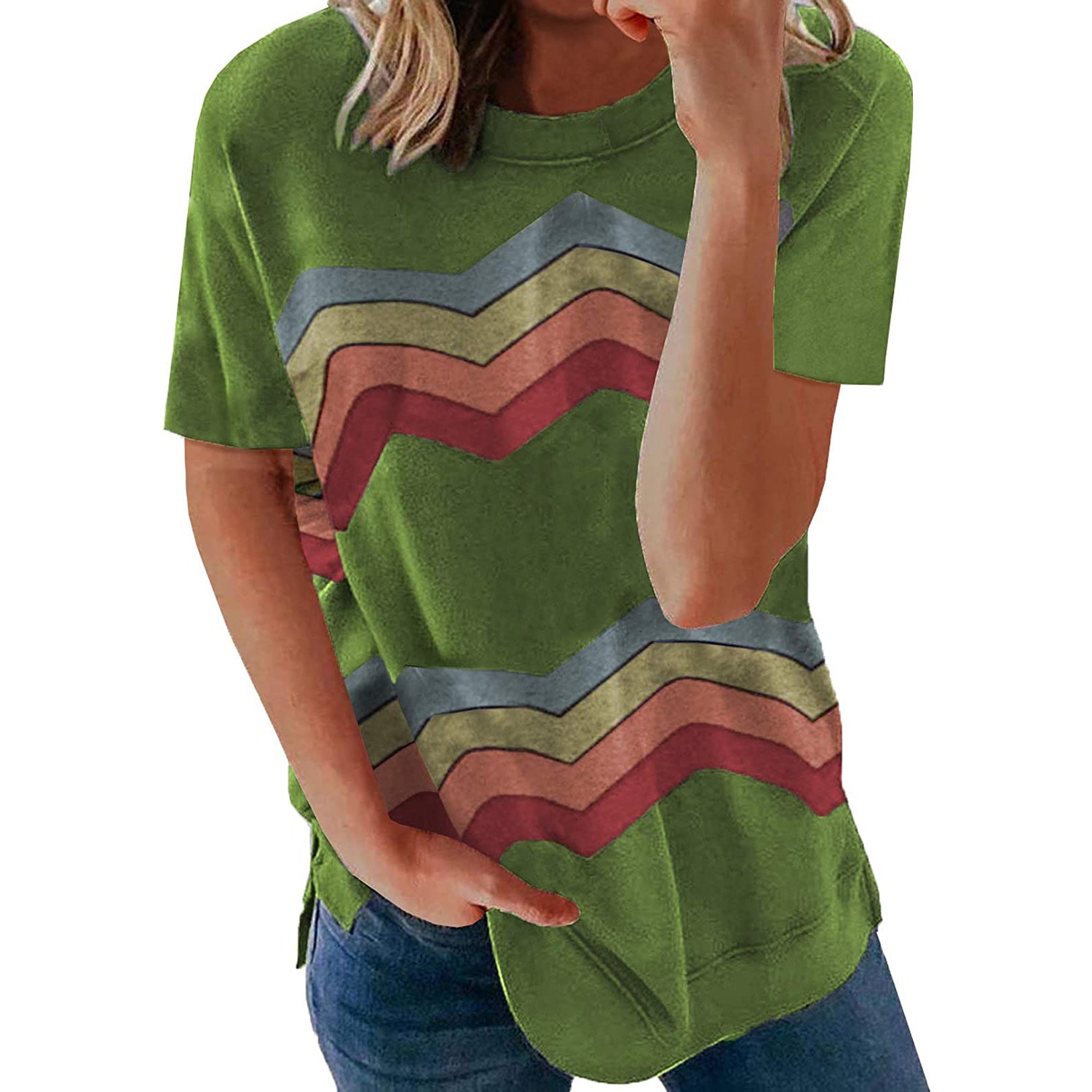 Womens Graphic Crewneck Tee Loose Casual T-Shirt Enjoy Online