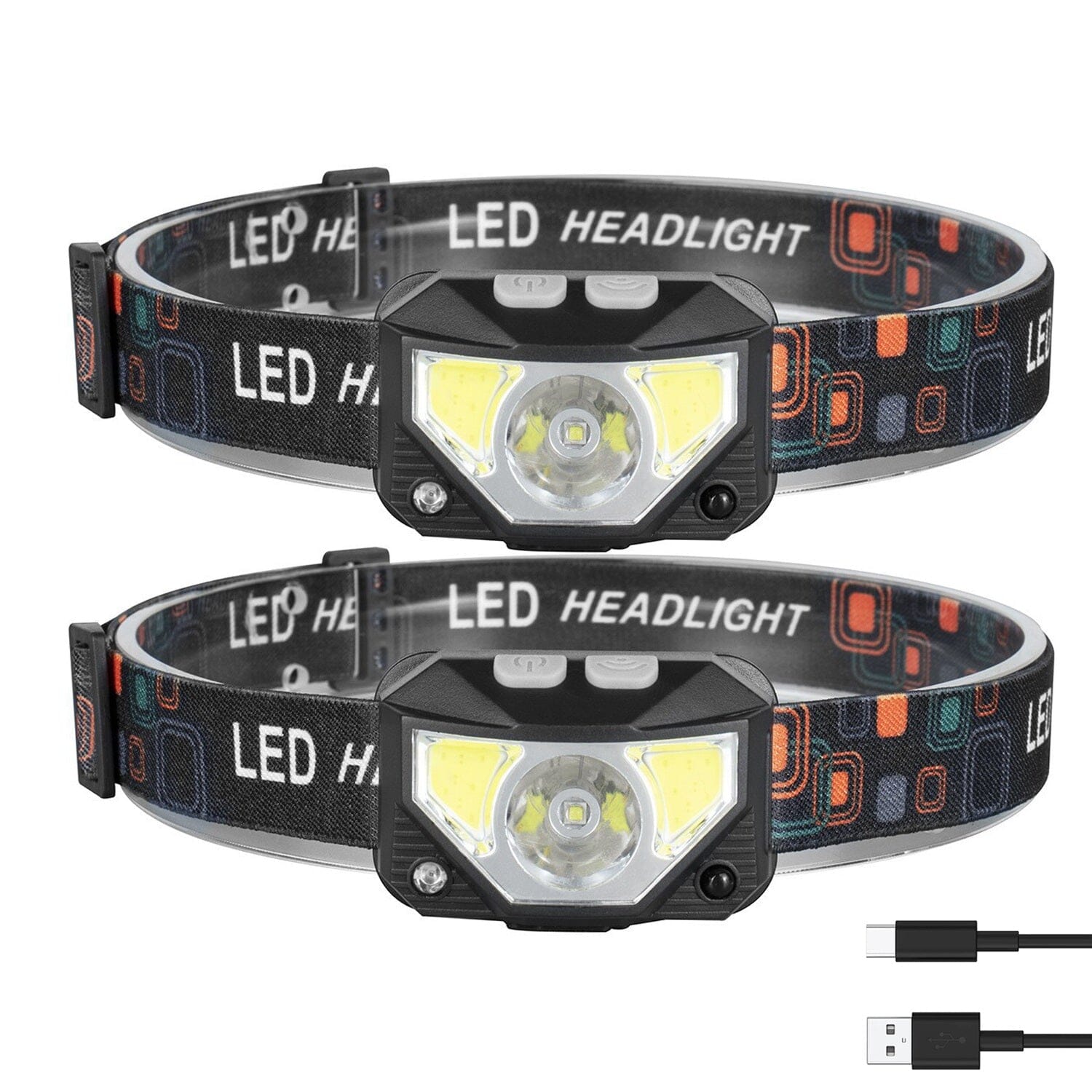 2-Pack: Rechargeable Motion Sensor Headlamp 6 Light Modes Headlight Clearance Footlocker Finishline