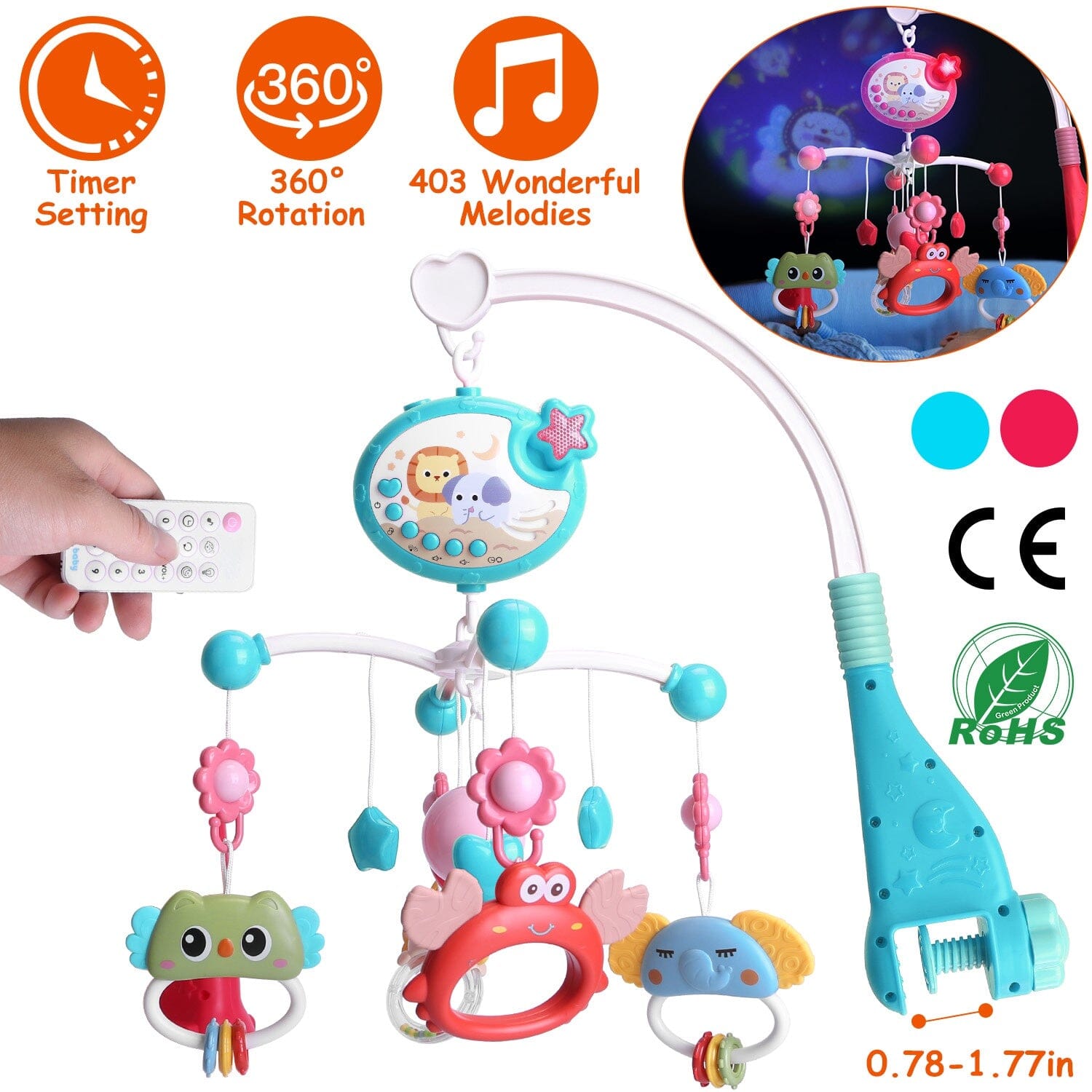Baby Musical Crib Bed Bell Rotating Mobile Star Projection Inexpensive Cheap Online