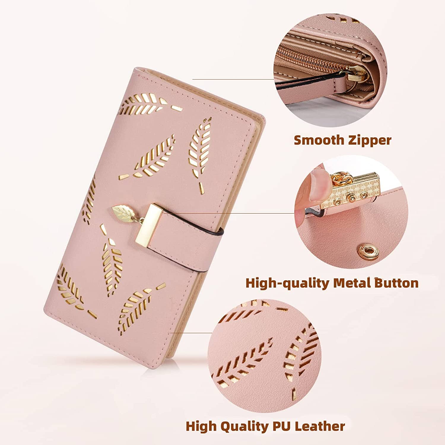 Sweet Cute Women's Long Leaf Bifold Wallet Cheap Sale Collections