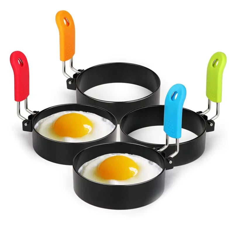 4-Pack: Stainless Steel Egg Non-Stick Omelet Ring Collections For Sale