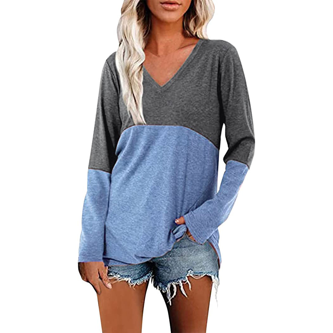 Women's Long Sleeve V Neck Loose Basic Shirt Buy Authentic Online