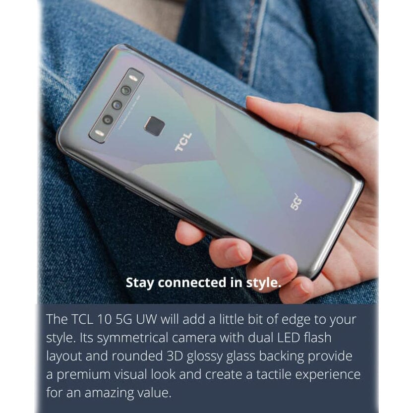 TCL 10 5G UW 128GB Smartphone Gray Verizon (Refurbished) Sale Best Wholesale