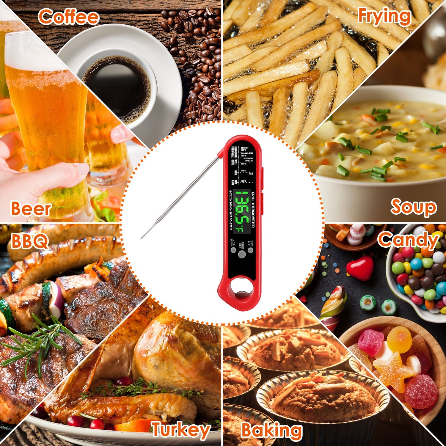 Digital Thermometer BBQ Meat Food Cooking Temperature Tester 100% Authentic Cheap Online