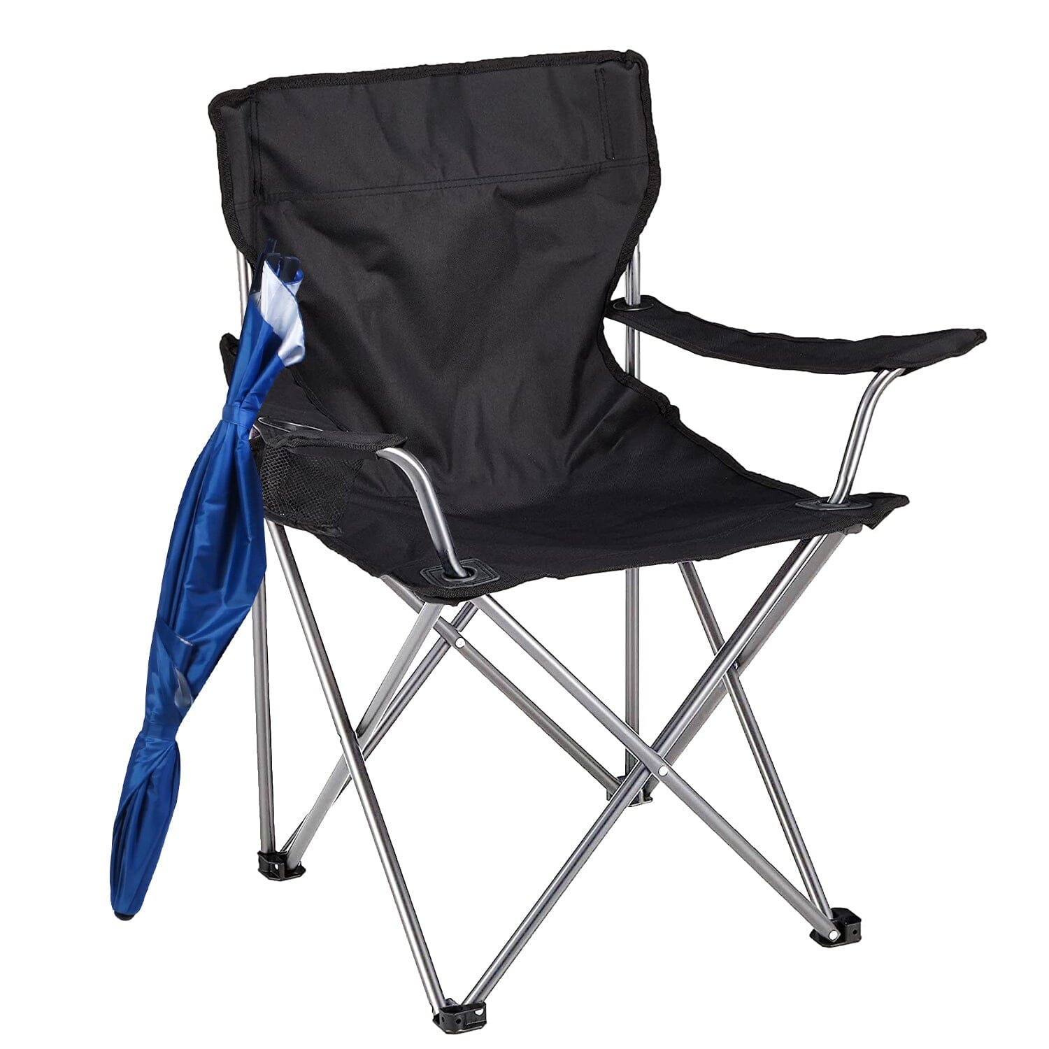 Foldable Beach Chair with Detachable Armrest Adjustable Canopy Stool with Cup Holder Tumblr