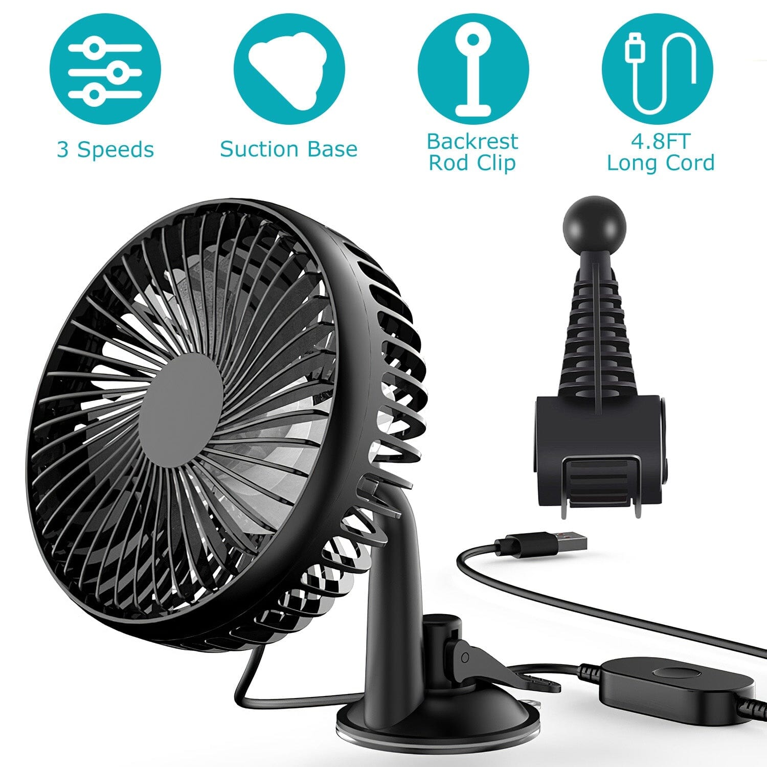 Portable Rotatable Car Cooling Fan Sale 100% Authentic