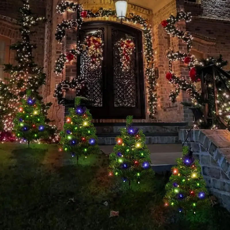 2-in-1 Solar Christmas Tree Lawn Light Sale High Quality