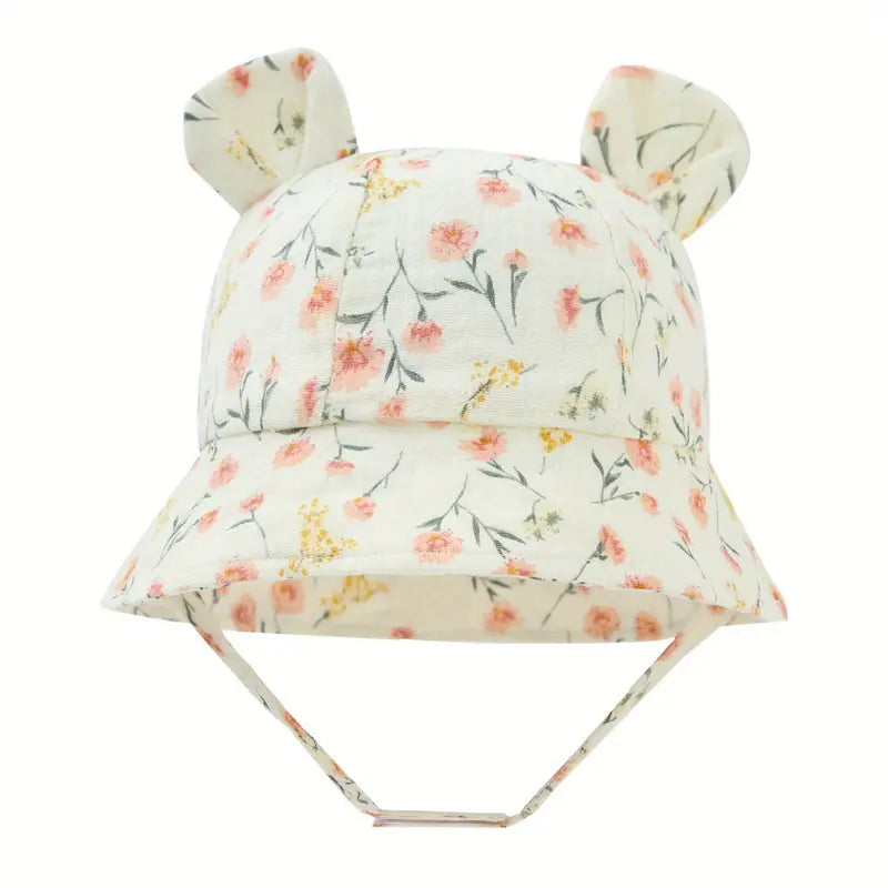 Baby Summer Beach Adjustable Bucket Cute Cotton Hat with Ears View Cheap Pice