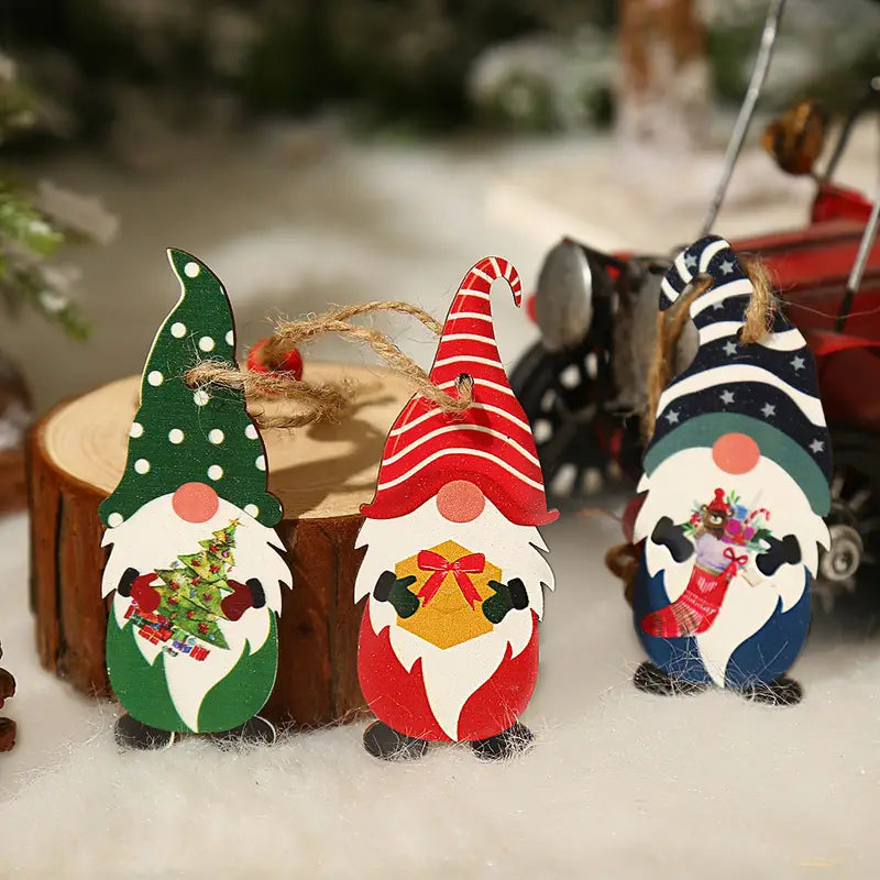 9-Pieces: Festive Christmas Wooden Hanging Box Original For Sale