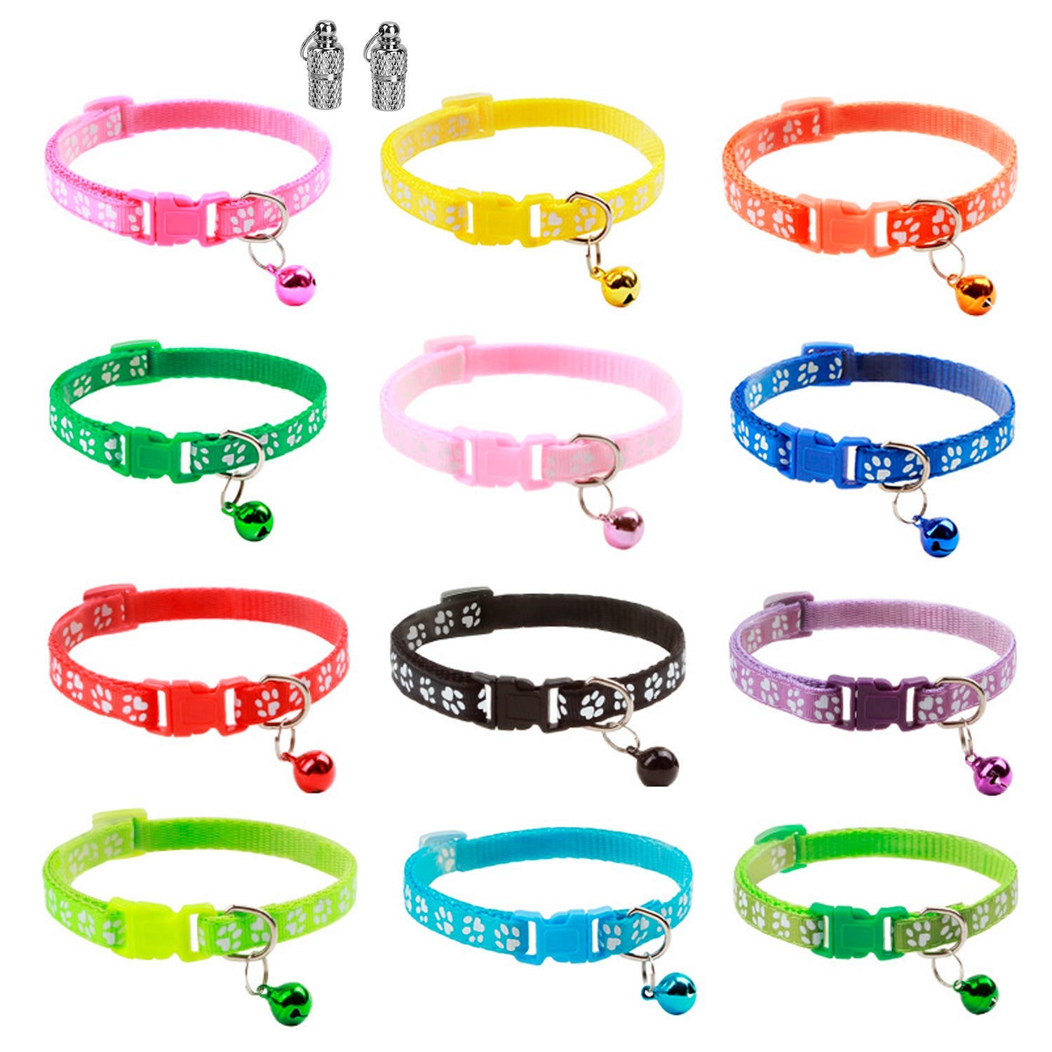 Ca2-Pack: Adjustable Kitten Collar with Bell Name Tag Outlet For Sale