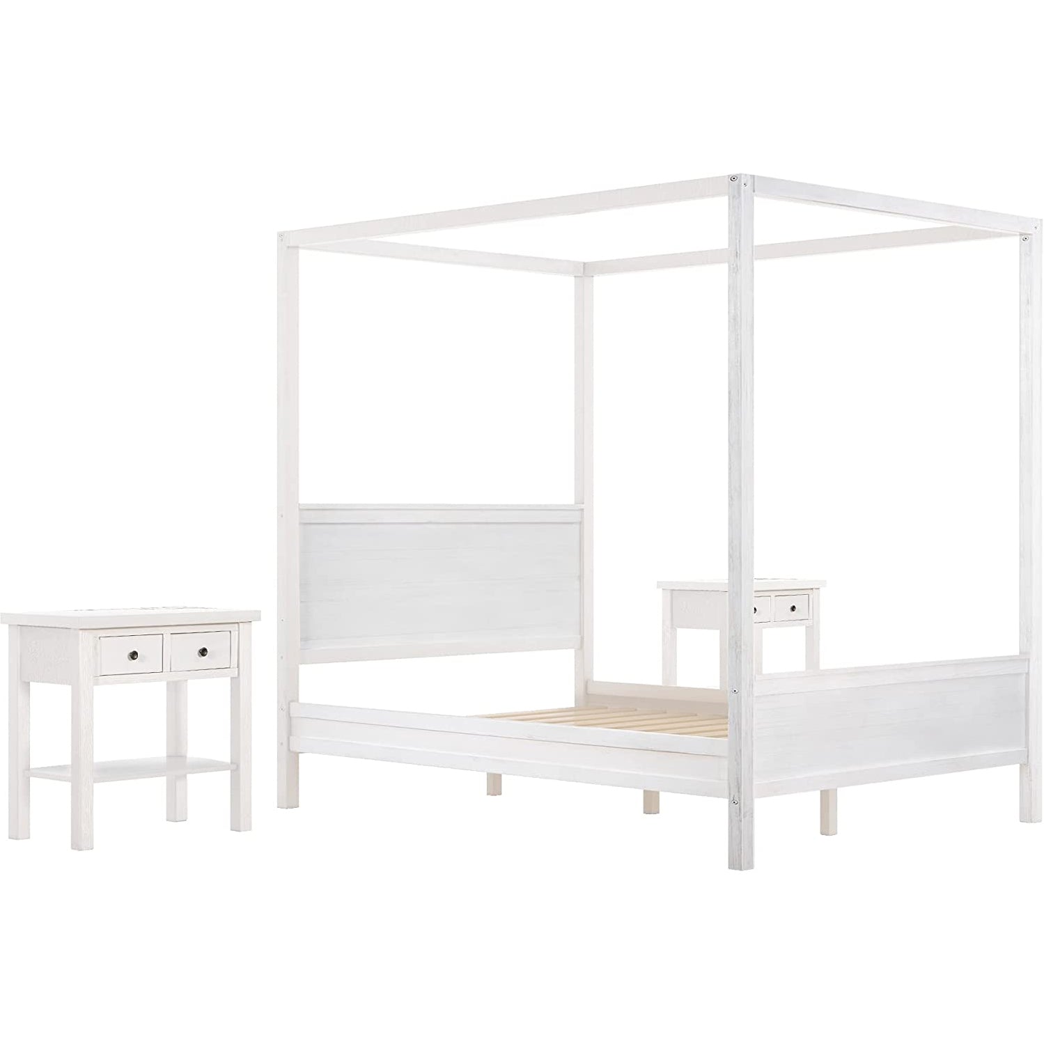 Queen Size Canopy Bed with 2 Nightstands For Sale Finishline