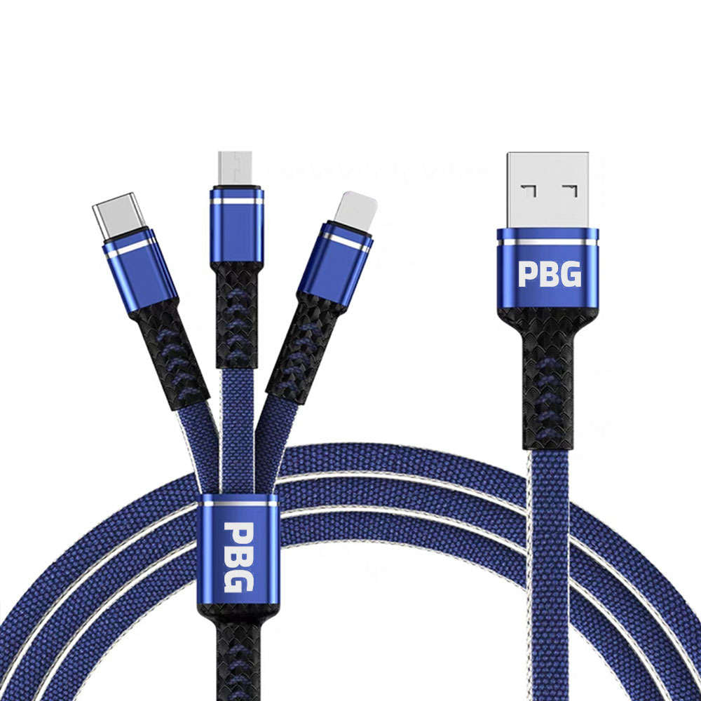 PBG 3-in-1 Cable Mesh/Nylon Braided HQ Multi Device Charging (Lightning, USB-C , Micro) Cost Cheap Pice