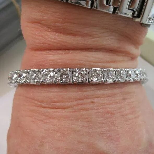 25 Ct Round Diamond Tennis Bracelet 14K Gold Lab Grown IGI Cert D-F VS Buy Cheap Sast