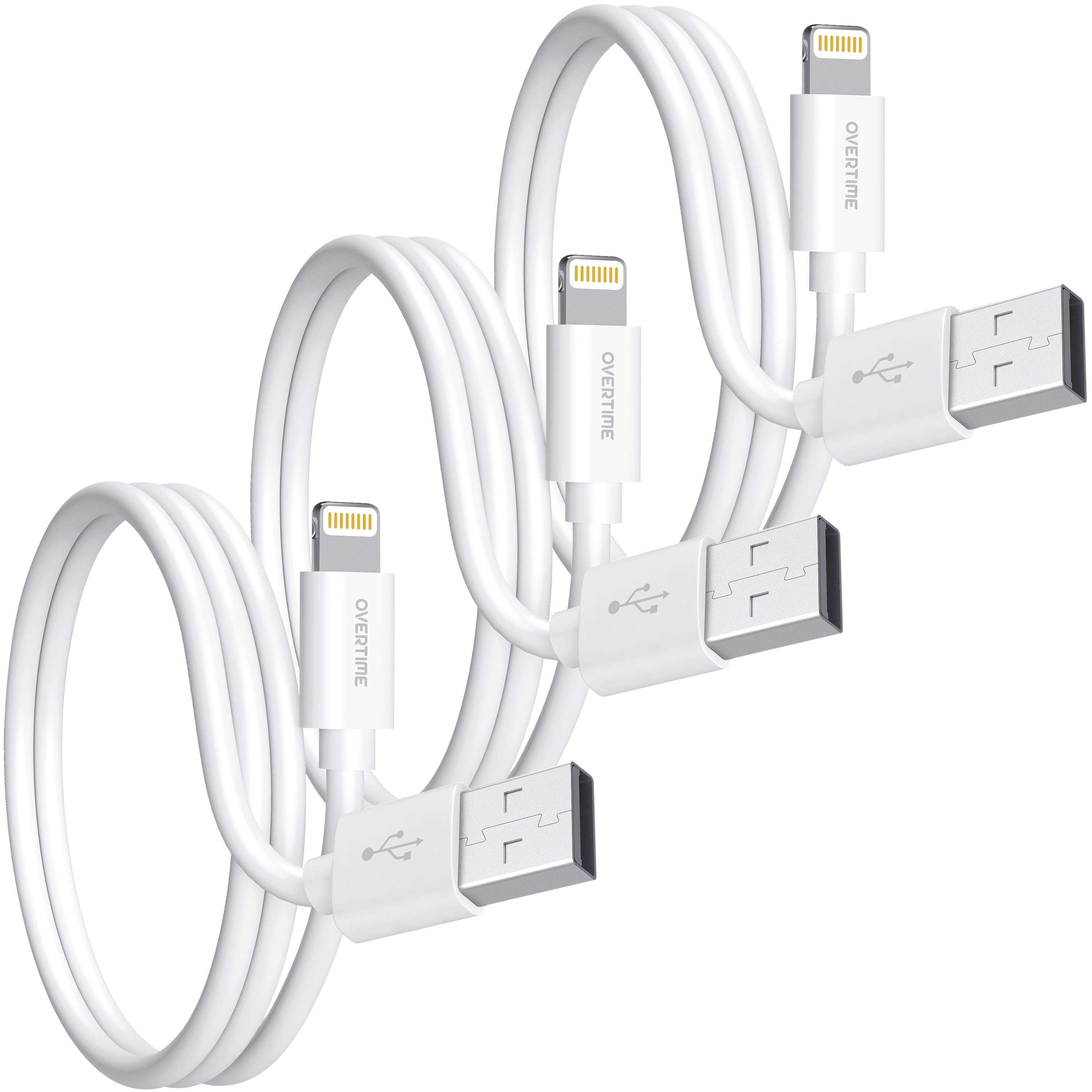 3-Pack: Overtime MFi Certified Ultra-Fast Charging 4ft Lightning Cables Quality From China Cheap