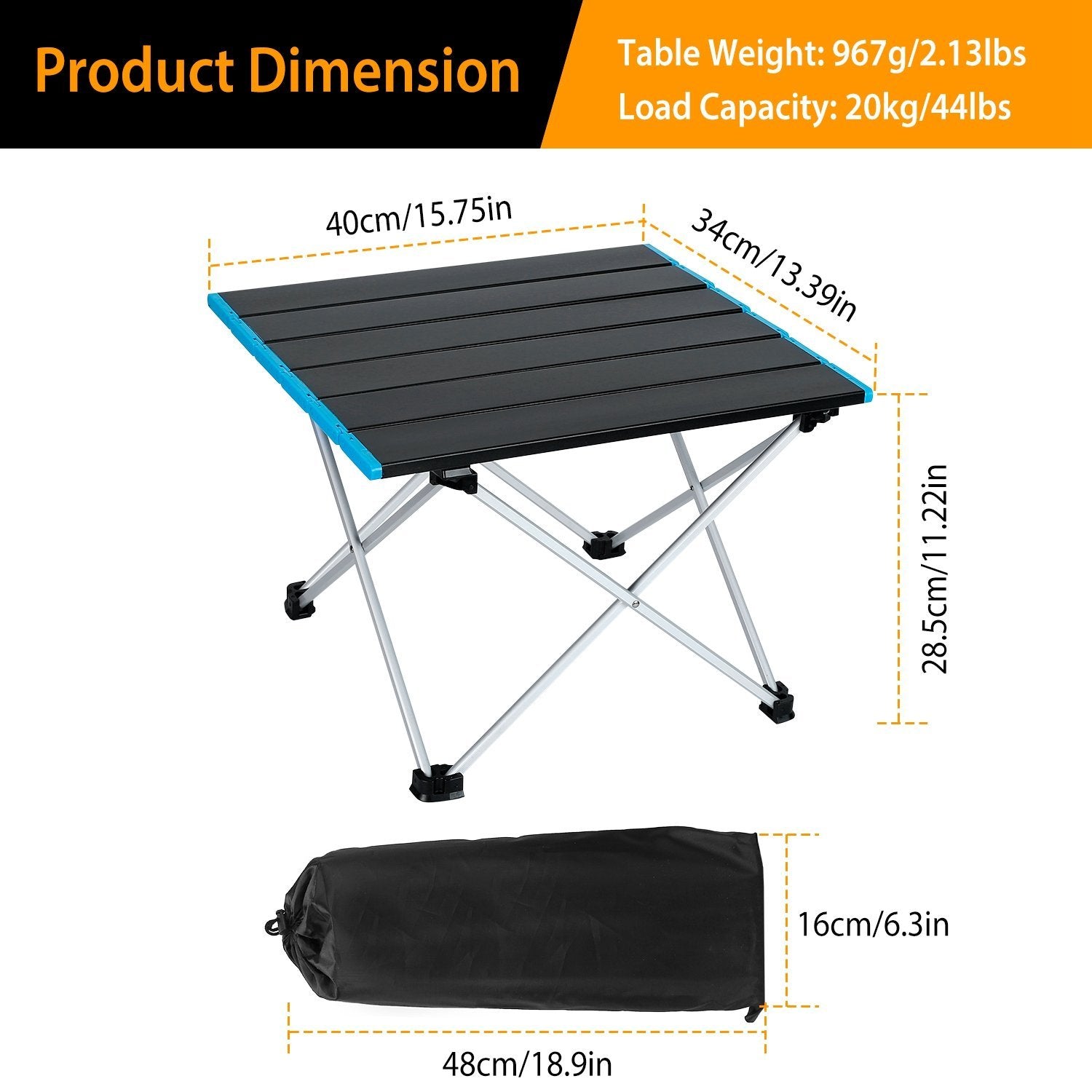 Folding Camping Table Aluminum Alloy Collapsible with Carry Bag Discount Sast