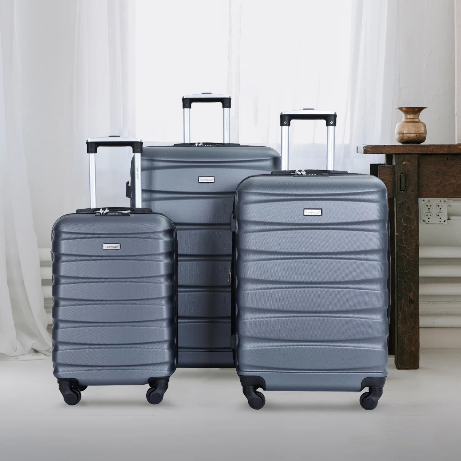 3-Pieces Set: Expandable Luggage Sets ABS Lightweight Suitcase Buy Cheap With Credit Card