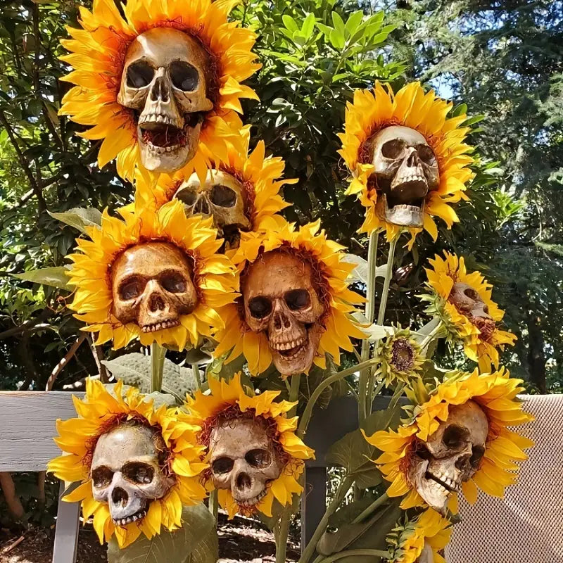 Halloween Sunflower Skull Head Garden Decoration Free Shipping Big Discount