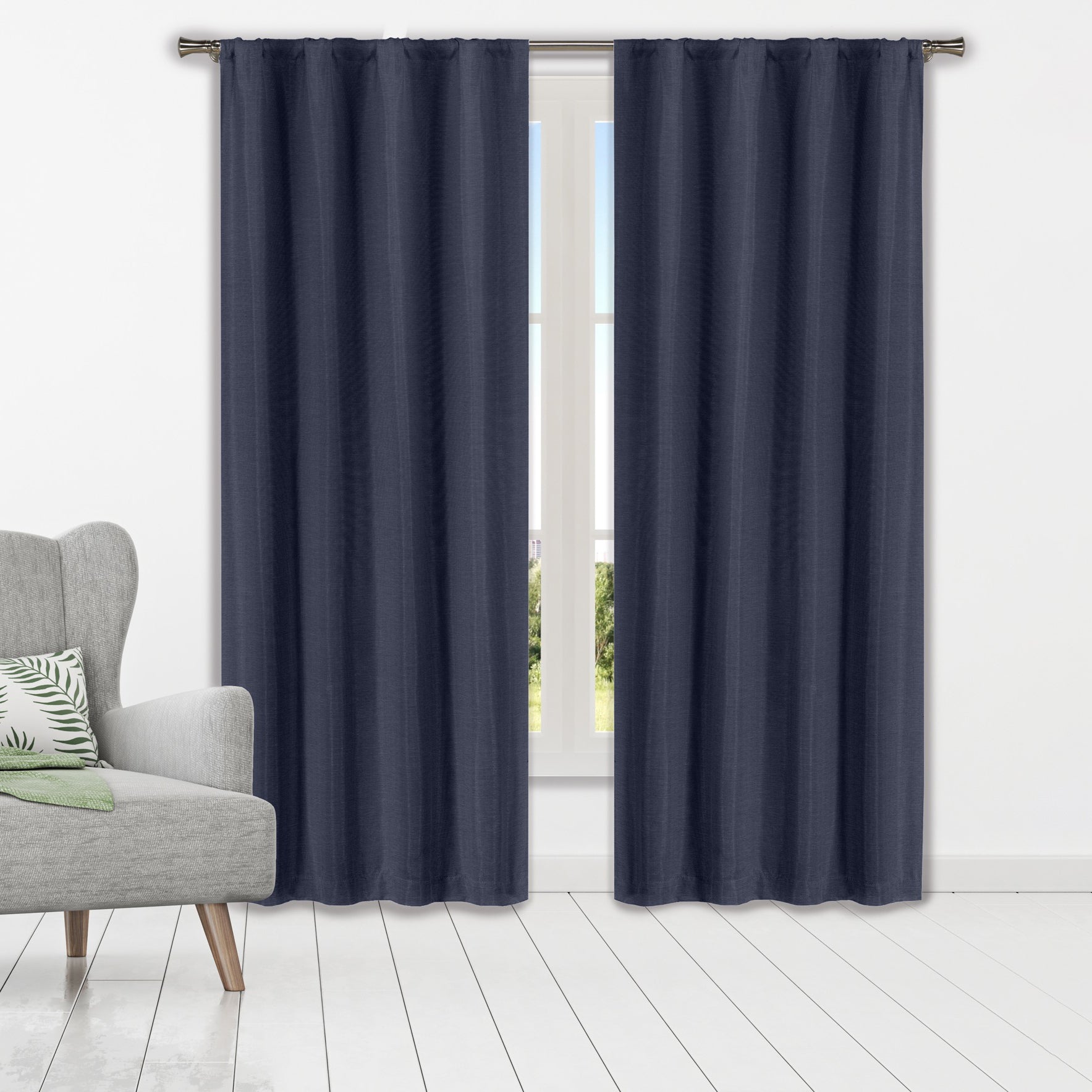 Set of 2: Heavy Solid Textured Blackout Thermal Window Curtain Pair Panel With Credit Card Cheap Online