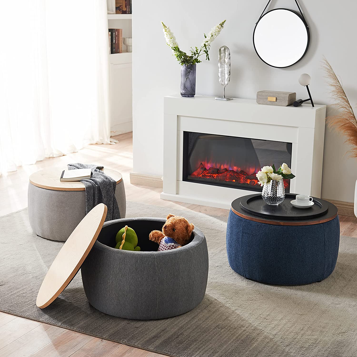 Round Storage Ottoman Coffee Table Deals