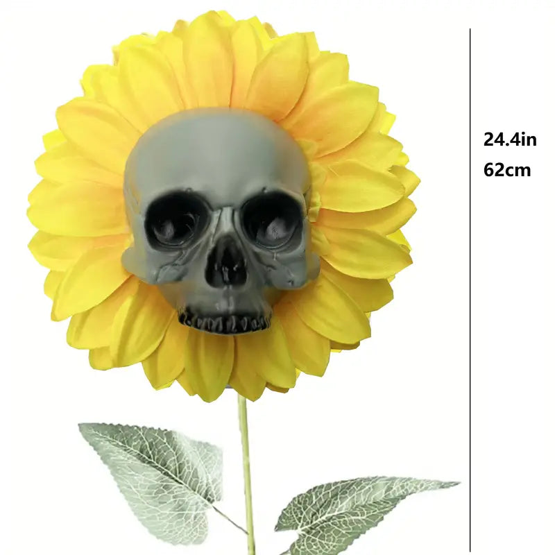 Halloween Sunflower Skull Head Garden Decoration Free Shipping Big Discount