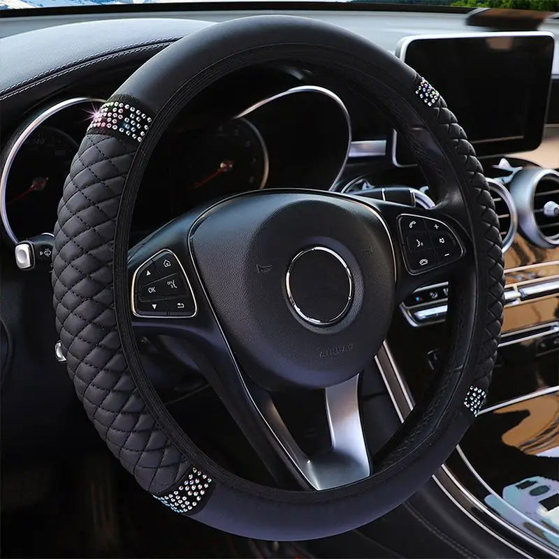 Bling Soft Leather Car Steering Wheel Cover Non-Slip Heat And Cold Protector Cheap Sale 100% Original