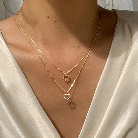 Dainty Diamond Heart Necklace Tiny Love Heart Everyday Necklace Great Deals Sale Online