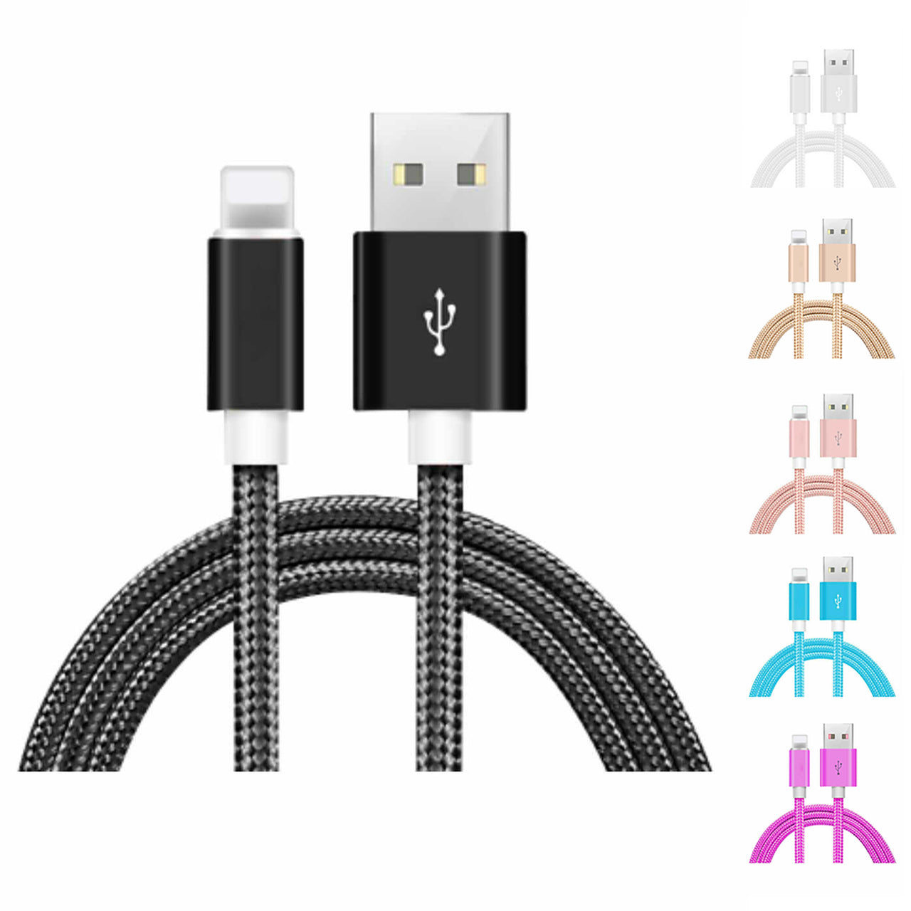 6-Pack: 10-Foot Braided Heavy-Duty Lightning Cables for Apple Devices Free Shipping Manchester