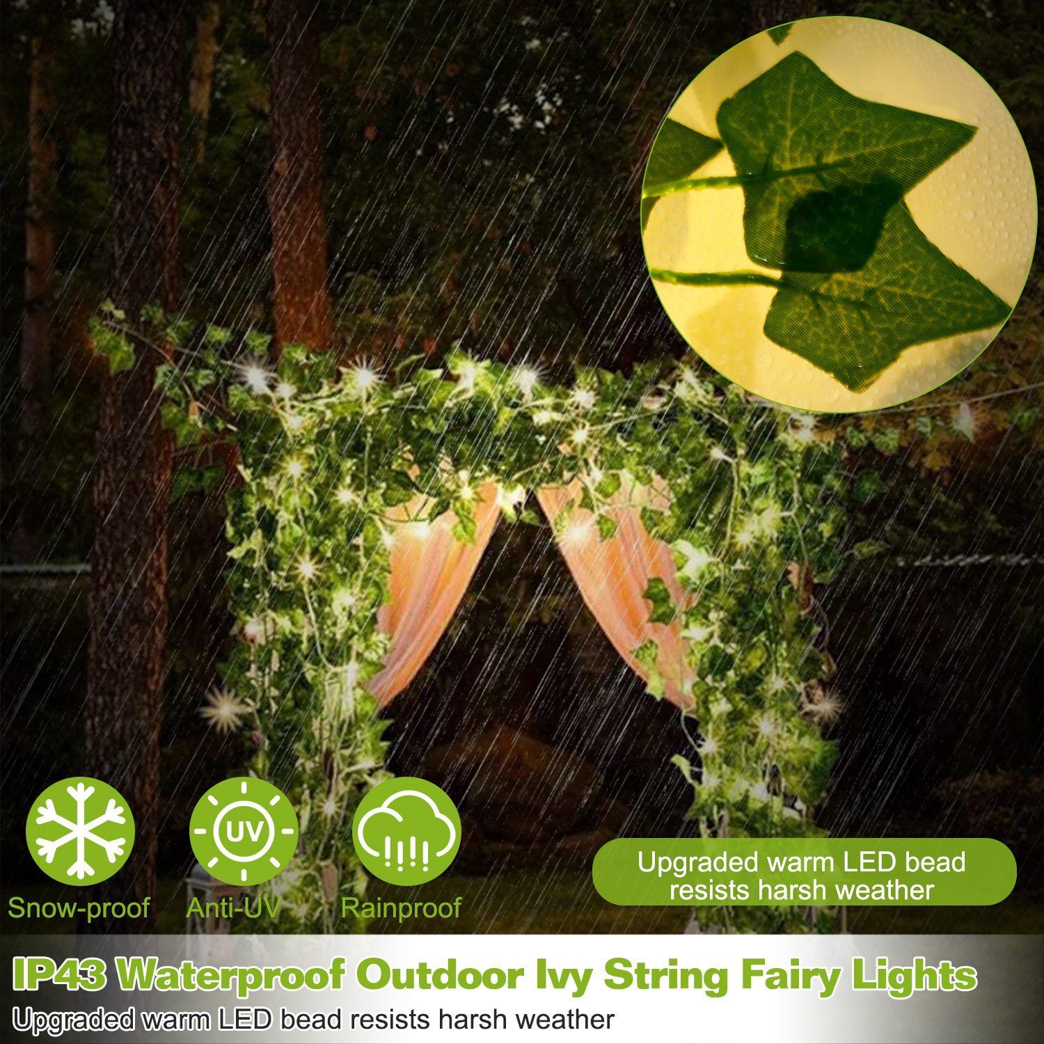 Artificial Ivy Leaves String Lights Outlet New