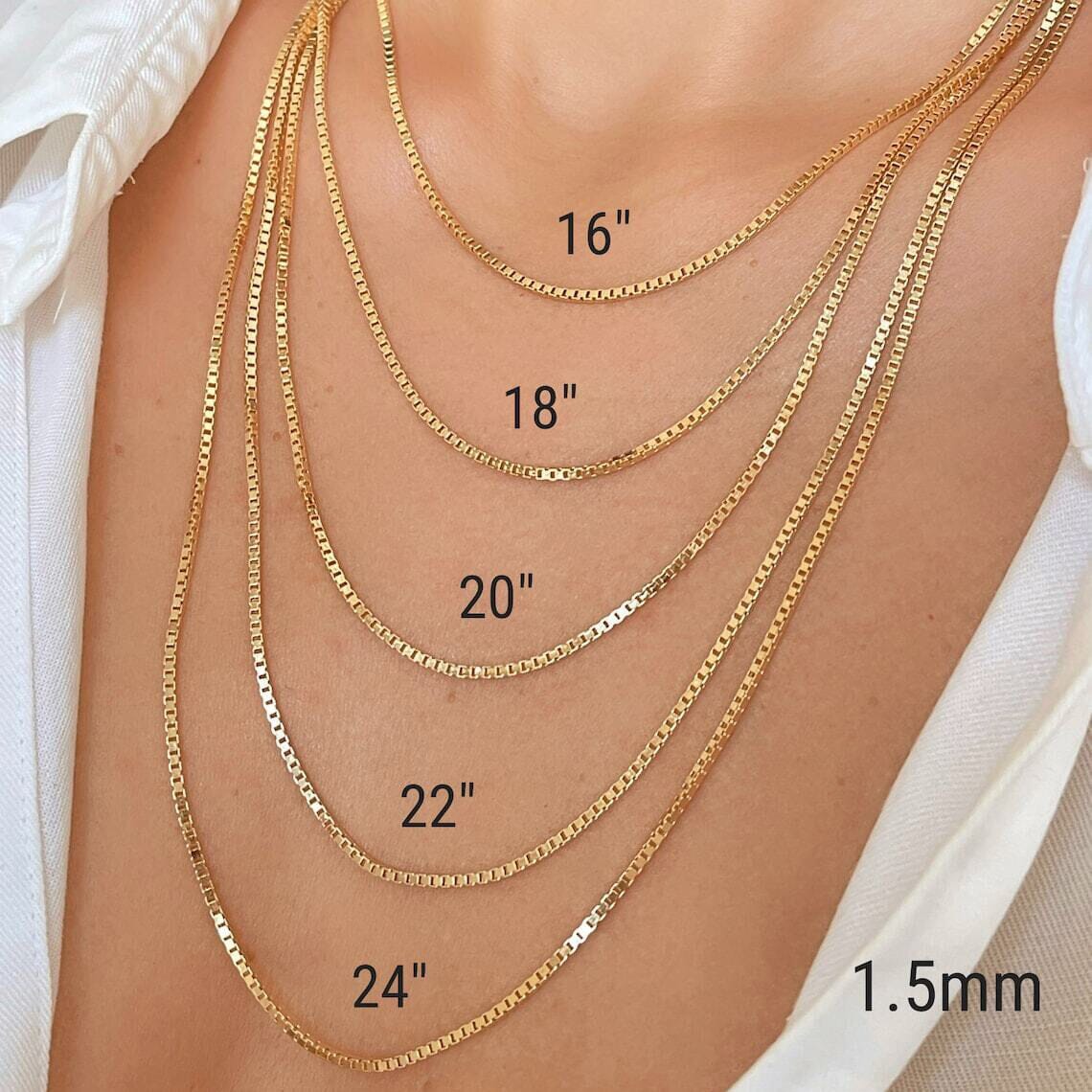 14K Gold Plated 925 Sterling Silver 1.5MM Box Chain Necklace Cheap Browse