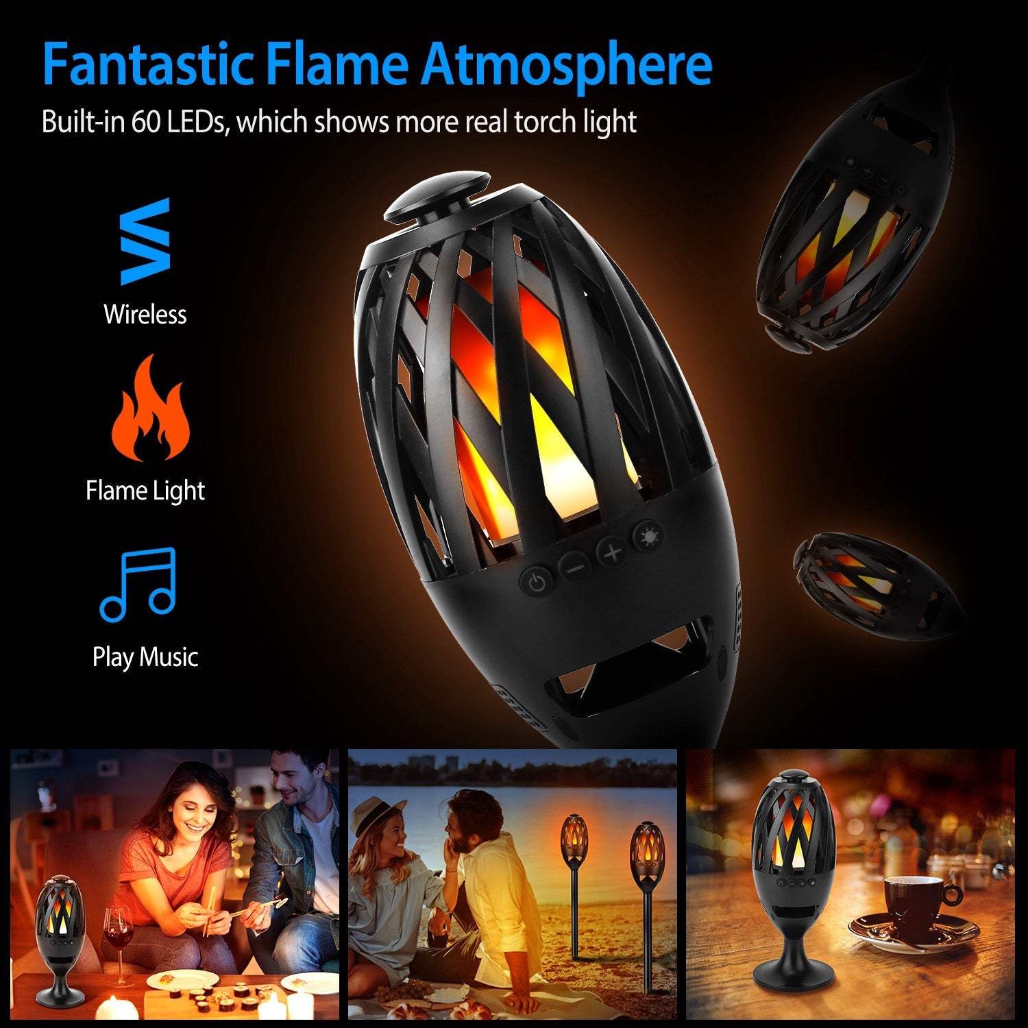 LED Flame Speakers Torch Cheap Free Shipping