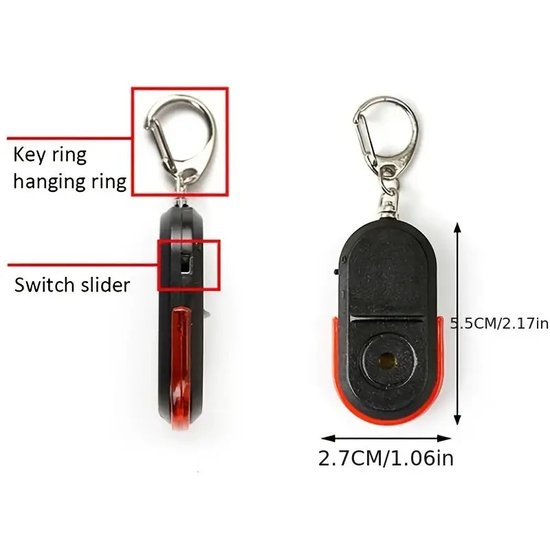 LED Whistle Key Finder Flashing Beeping Sound Control Alarm Anti-Lost Key Locator Finder Tracker With Key Ring 2025 Unisex For Sale