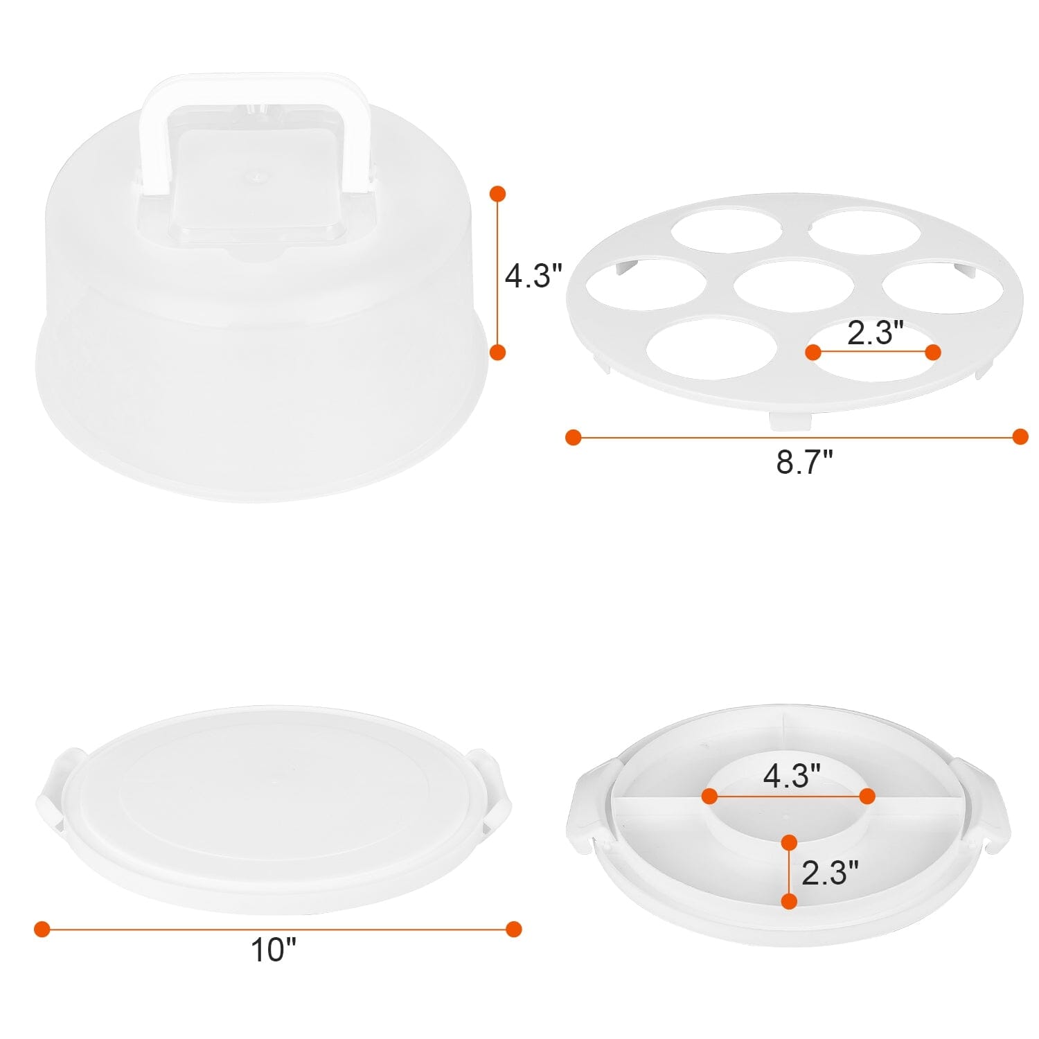 10 Cake Storage Container with Handle Plastic Cake Box Footlocker Finishline Cheap Pice