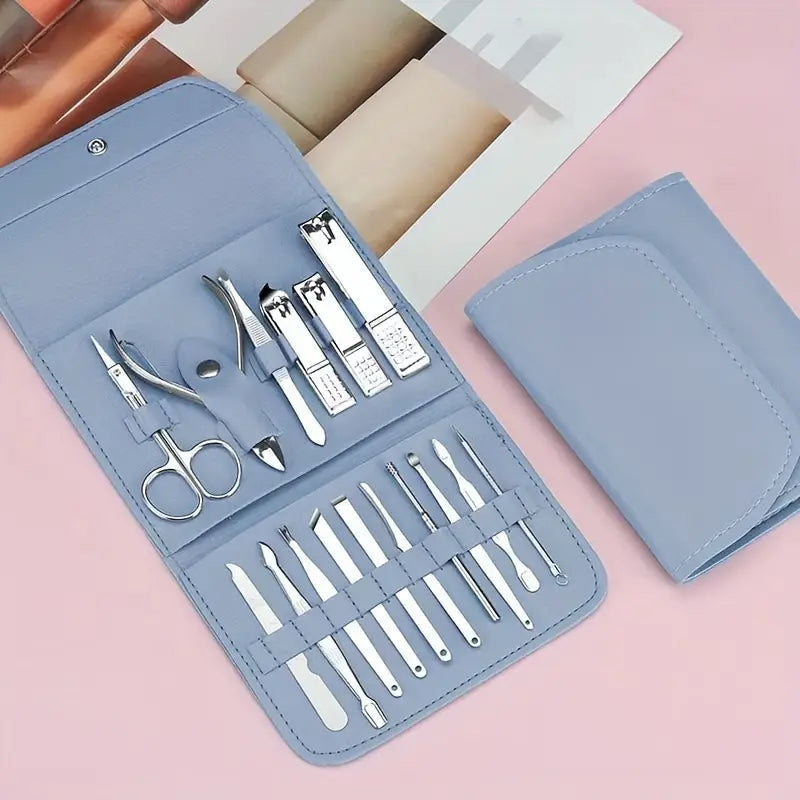 16-Pieces: Nail Clippers Manicure Tool Set with Portable Travel Case Free Shipping Official