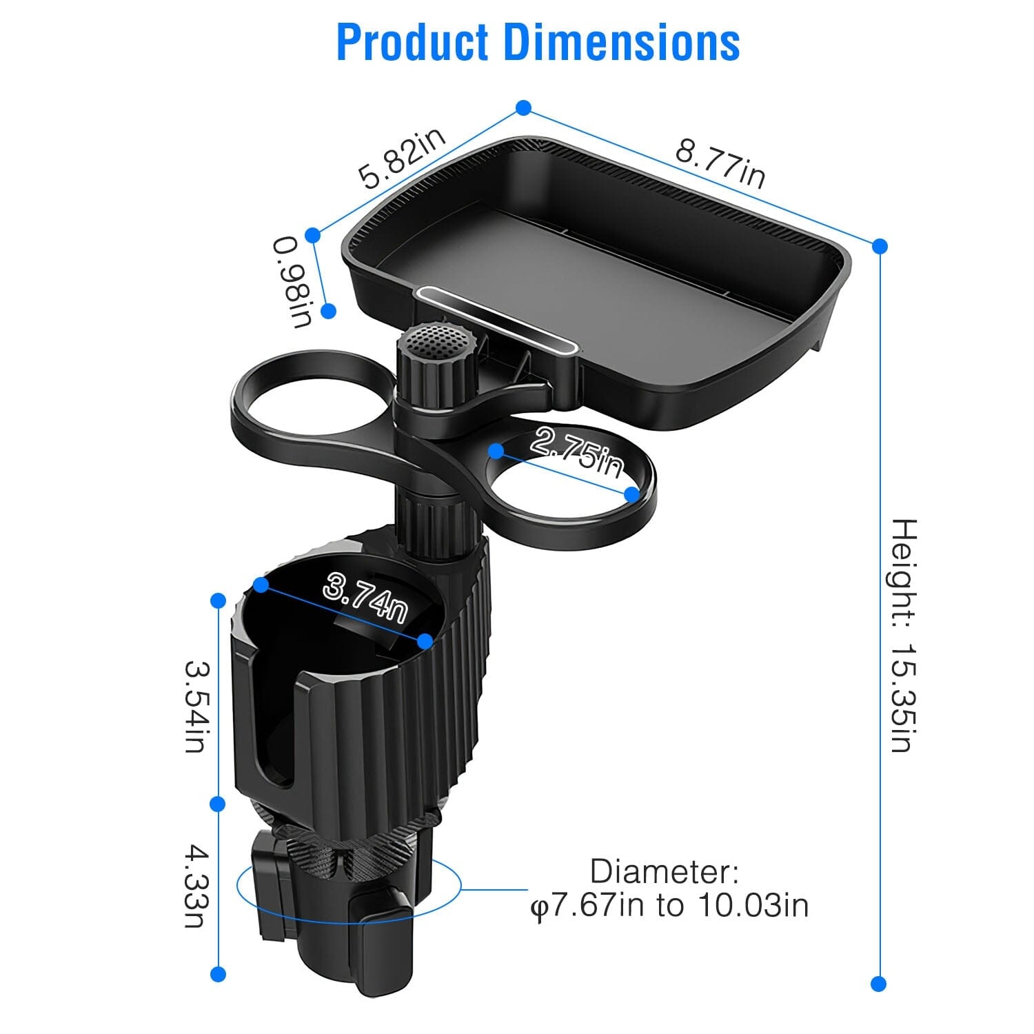 4-in-1 Car Cup Holder Tray Food Table Outlet Deals