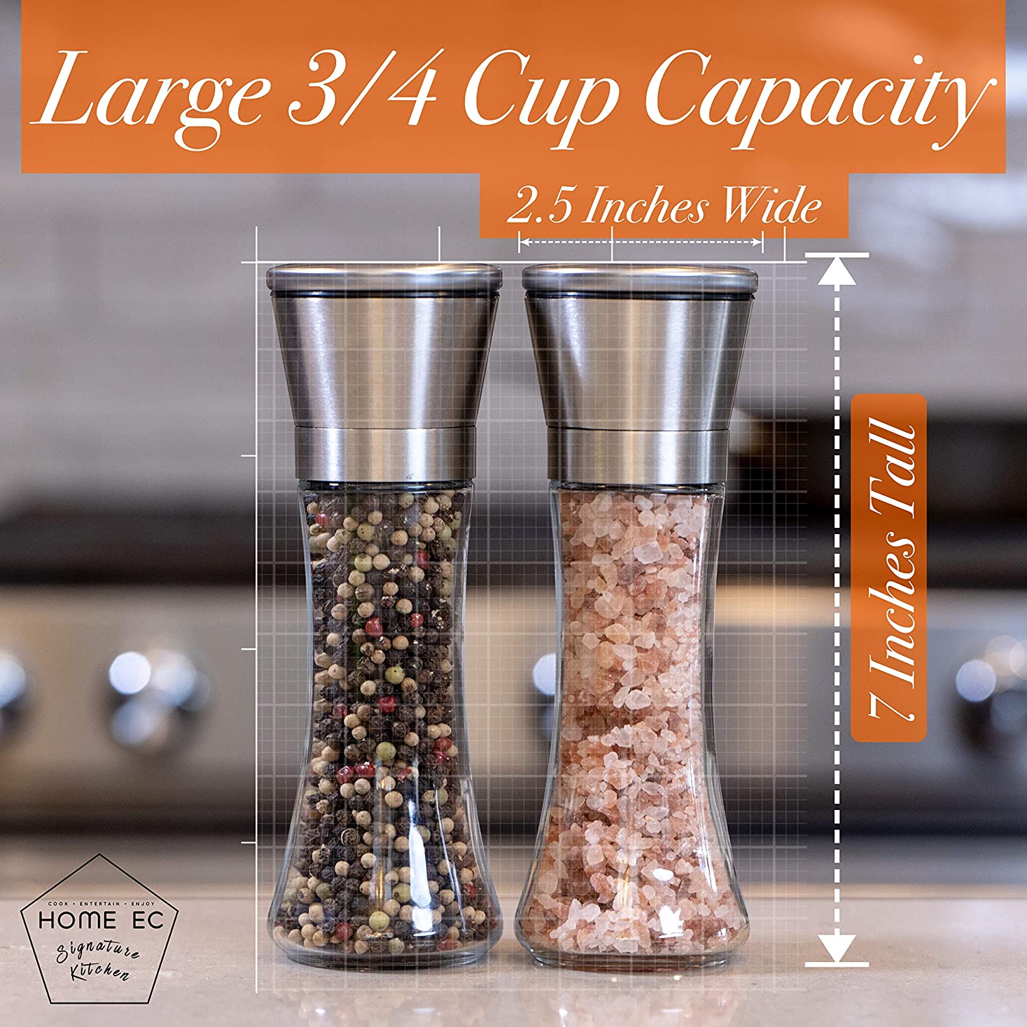 2-Pack: Premium Stainless Steel Salt and Pepper Grinder Cheap Pice