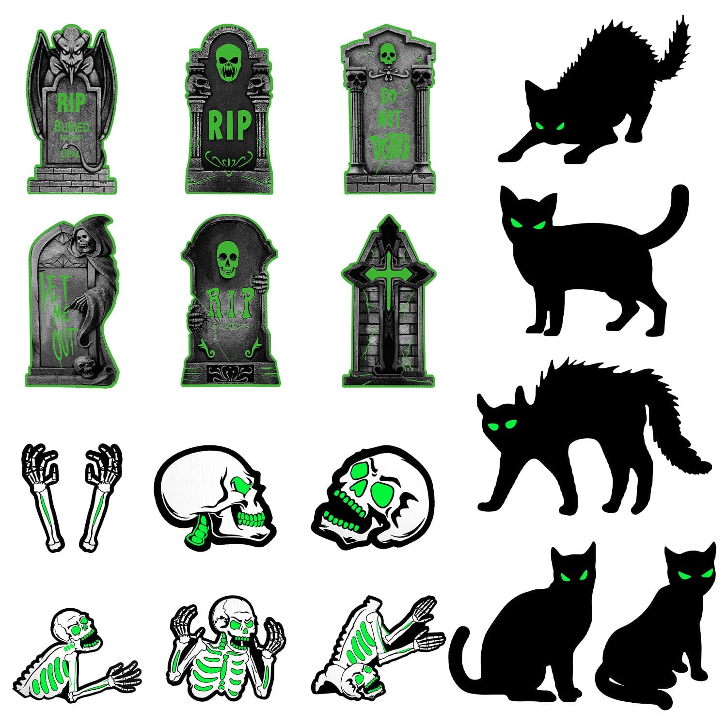 6-Pieces: Glow in the Dark Halloween Yard Sign Decorations with 12 Stakes Free Shipping Largest Supplier